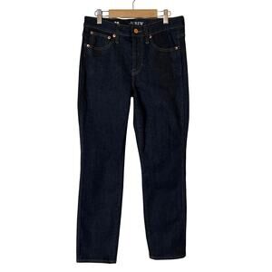 J. Crew Women's Vintage Slim Straight Mid-Rise Stretch Dark Wash Denim Jeans 28